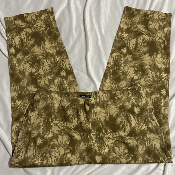 LOT: INC Stretch Woman Side Zip Entry Stretch Pants Green, 2pc - Picture 7 of 12